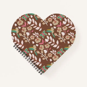 Floral seamless pattern flowers, leaves, butterfly notizblock