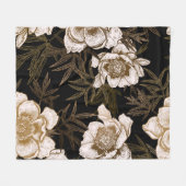 Floral seamless pattern. Garden flowers peonies an Fleecedecke (Vorderseite (Horizontal))