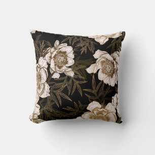 Floral seamless pattern. Garden flowers peonies an Kissen