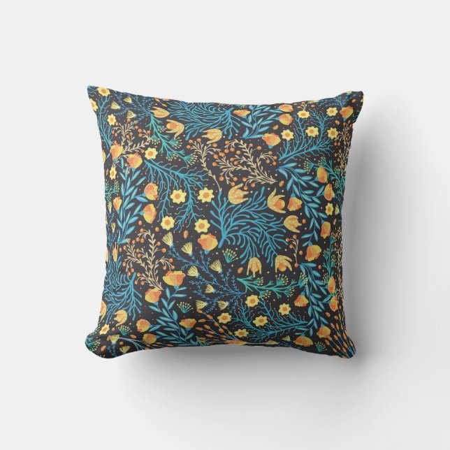 Floral seamless pattern. Hand drawn creative flowe Kissen (Vorderseite)