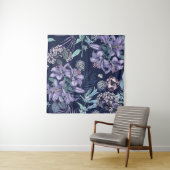 Floral seamless pattern. There are Lily, Hydrangea Wandteppich (Beispiel)