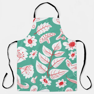 Floral seamless pattern with butterflies and bugs. schürze