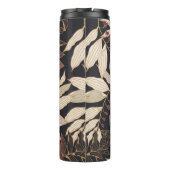 Floral seamless pattern with leaves on a dark back thermosbecher (Rückseite)