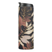Floral seamless pattern with leaves on a dark back thermosbecher (Nach rechts gedreht)