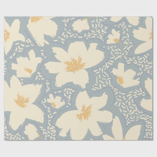 Floral seamless pattern with lines and abstract ha geschenkpapier (Flach)