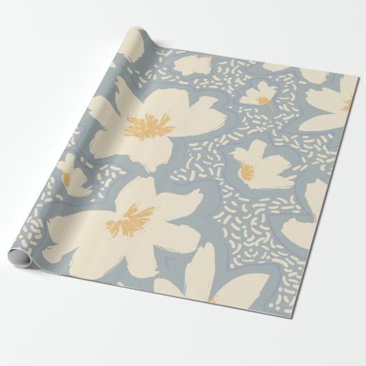 Floral seamless pattern with lines and abstract ha geschenkpapier (Ungerollt)