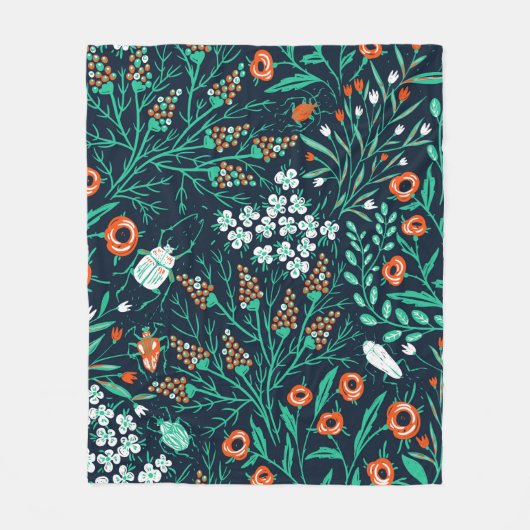  floral seamless pattern with summer blooms and co fleecedecke (Vorderseite)