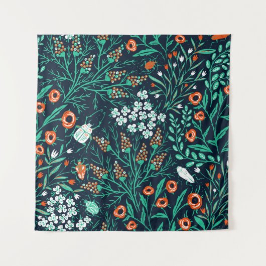  floral seamless pattern with summer blooms and co wandteppich (Vorderseite)