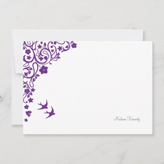 Floral Secret Garden Sage Strip Skriptname Mitteilungskarte (Vorderseite)