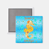 Floral Seepferd Magnet (Vorderseite/Rückseite)
