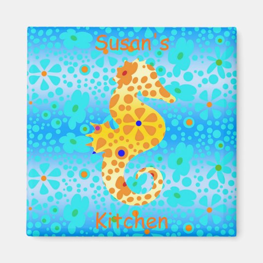 Floral Seepferd Magnet (Vorne)