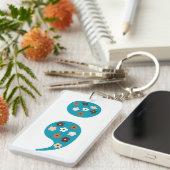 Floral Semicolon Bleibe doppelseitig Schlüsselanhänger (Vorderseite rechts)