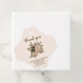 Floral Sepia Rose Gold Glitzer Script Vielen Dank Geschenkanhänger (Beispiel)