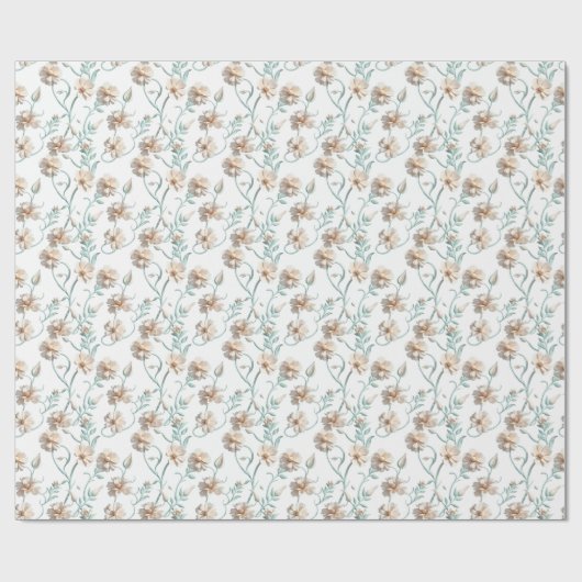 Floral Serenity Geschenkpapier (Flach)