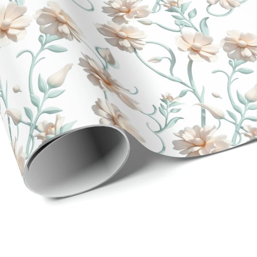 Floral Serenity Geschenkpapier (Rolleneckpunkt)