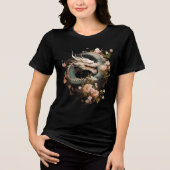 Floral Serpent Dragon Fantasy Art Tri-Blend Shirt (Vorderseite)