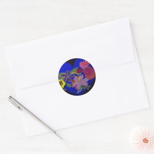 Floral Sessions Runder Aufkleber (Umschlag)