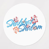 Floral Shabbat Shalom Etiketten (Design 2)