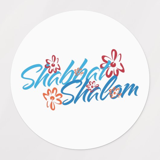 Floral Shabbat Shalom Etiketten (Design 1)