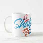 Floral-Shabbat-Shalom Kaffeetasse (Links)
