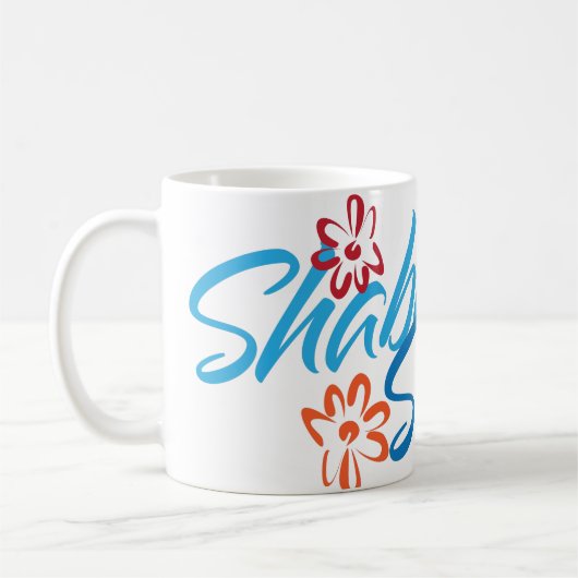Floral-Shabbat-Shalom Kaffeetasse (Links)