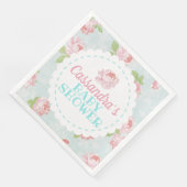 Floral Shabby Chic Babydusche Napkin Serviette (Ecke)