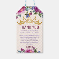 Floral Shabby Chic Crown Birthday Vielen Dank