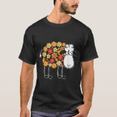 Floral Sheep Cute Spring Design T-Shirt (Vorderseite)