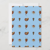 Floral Shelllfish Coastal Wedding Einladung (Rückseite)