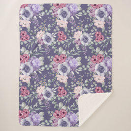 Floral Sherpa Blanket Sherpadecke