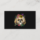 Floral Shih Tzu Dog Spring Nature Shih Tzu Lovers Visitenkarte (Rückseite)