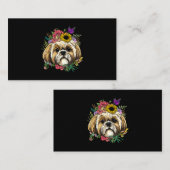 Floral Shih Tzu Dog Spring Nature Shih Tzu Lovers Visitenkarte (Vorne/Hinten)