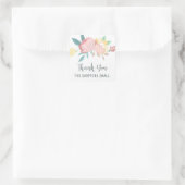 Floral Shopping Small Thank You Quadratischer Aufkleber (Tasche)