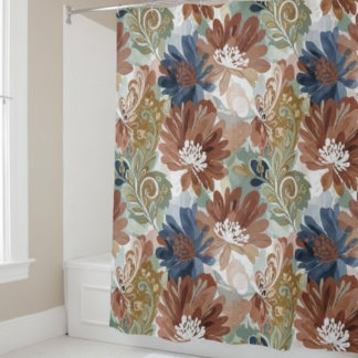 Floral Shower Curtain Autumn Blooms Duschvorhang