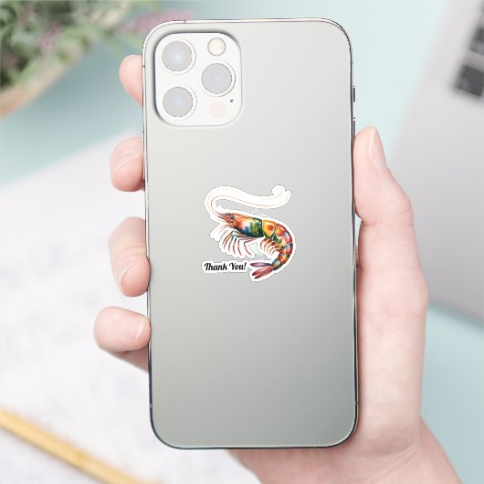 Floral Shrimp Art Custom Aufkleber (Telefon)