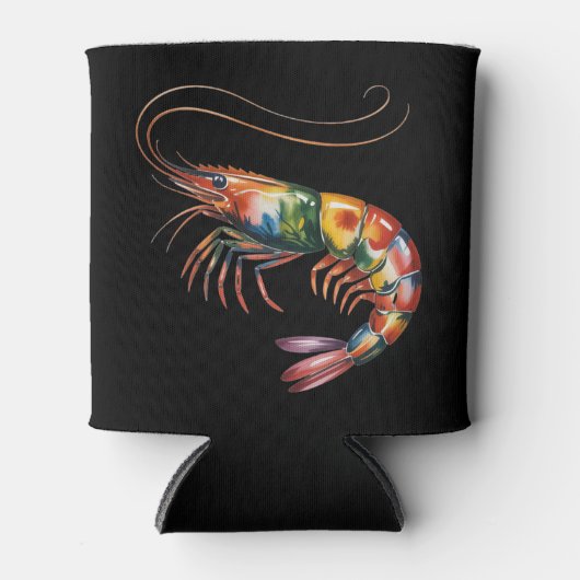 Floral Shrimp Art Custom Dosenkühler (Vorderseite)