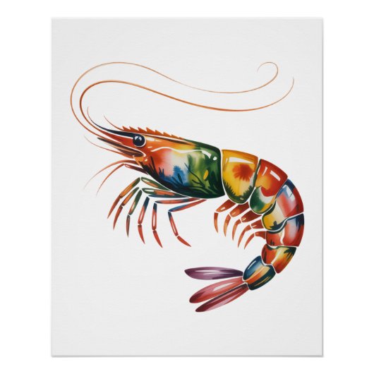 Floral Shrimp Art Custom Poster (Vorderseite)