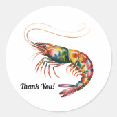 Floral Shrimp Art Custom Runder Aufkleber (Vorderseite)