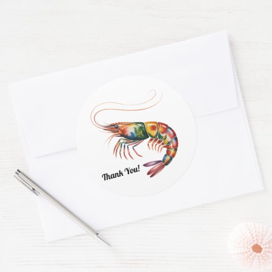Floral Shrimp Art Custom Runder Aufkleber (Umschlag)