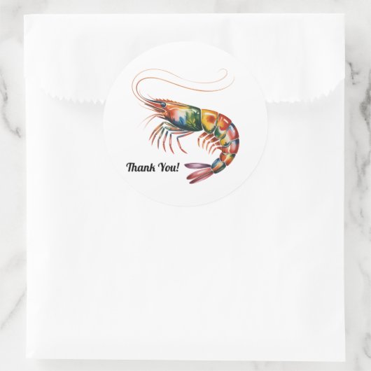 Floral Shrimp Art Custom Runder Aufkleber (Tasche)