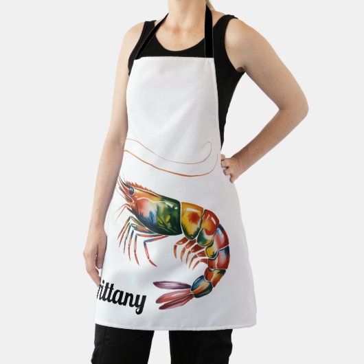 Floral Shrimp Art Custom Schürze (InSitu)