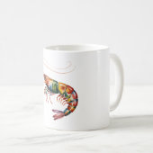 Floral Shrimp Art Kaffeetasse (VorderseiteRechts)
