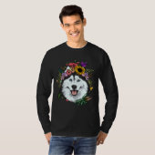 Floral Sibirischer Husky Hund Frühlingsnatur Sibir T-Shirt (Vorne ganz)