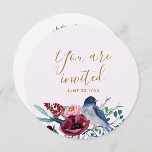 Floral Sie sind eingeladen Mutter Segen Party Einladung (Vorne/Hinten)