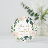 Floral Sie sind eingeladen Mutter Segen Party Einladung (Stehend Vorderseite)