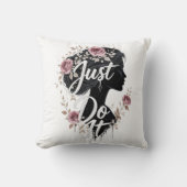 Floral Silhouette Just Do It on Throw Pillow Kissen (Vorderseite)