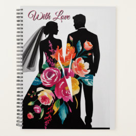 Floral Silhouette | Modern Bride & Groom Art Planer