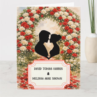 Floral Silhouette Romance Hochzeit Danke