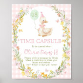 Floral Silly Goose Birthday Time Capsule Sign Poster (Vorne)