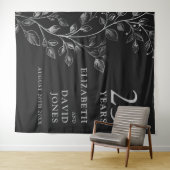 Floral Silver 25-jähriges Foto Hintergrund Wandteppich (Beispiel (Horizontal))